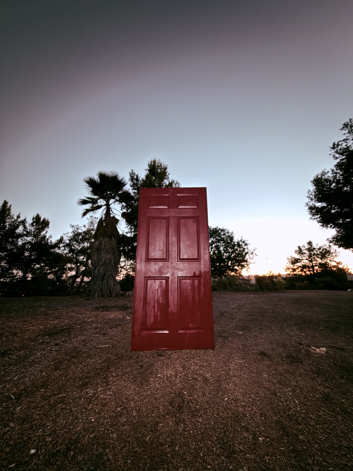 The red door standing alone